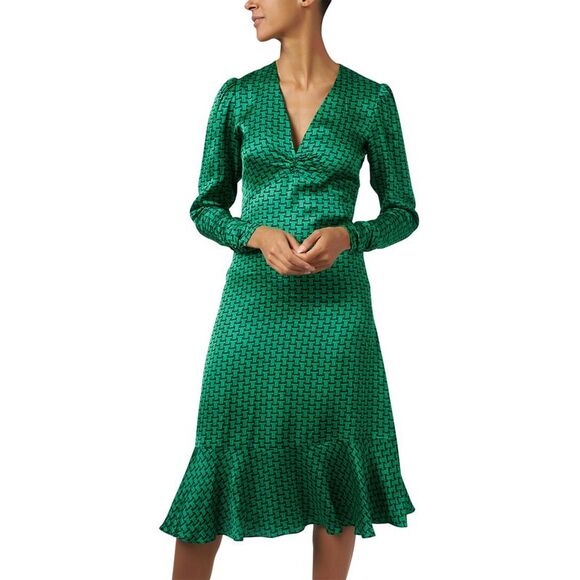 green emerald velvet dress Tara Jarmon main image 1